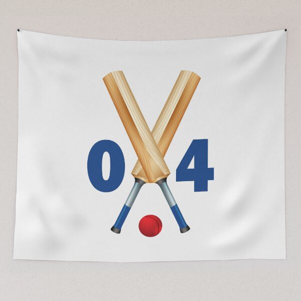 Item preview, Cricket number 04 - four with bats and ball designed and sold by AllShirts21.