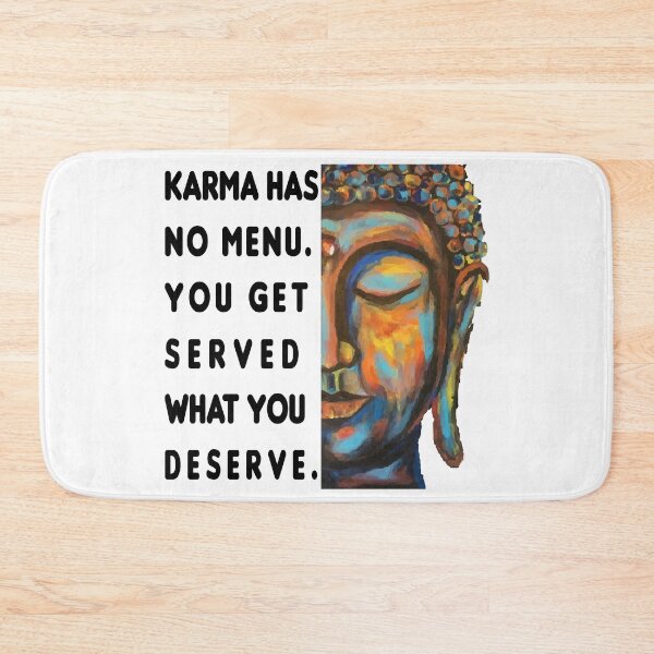 Item preview, karma has no menu - bouddha karma quote, bouddha stickers  designed and sold by doitwithlove.