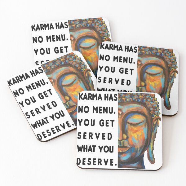 Item preview, karma has no menu - bouddha karma quote, bouddha stickers  designed and sold by doitwithlove.