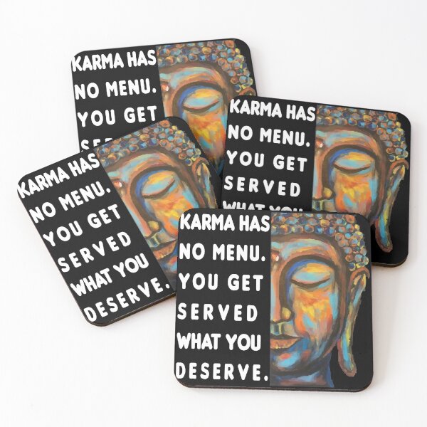 Item preview, karma has no menu - bouddha karma quote, bouddha stickers  designed and sold by doitwithlove.