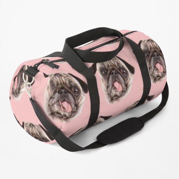 Pug Dog Art Pugs puppy funny cute dogs Pink Tongue Duffle Bag