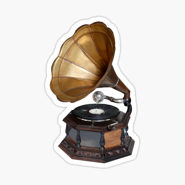Vista previa del artículo con la obra «Gramophone es un dispositivo de música», diseñado y vendido por gallofoto.