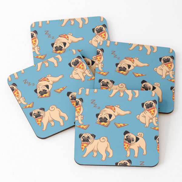 Item preview, Pug Dog Art Pugs puppy funny cute dogs pizza designed and sold by Coolstuff4you71.