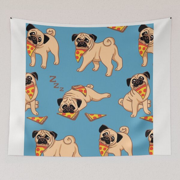 Item preview, Pug Dog Art Pugs puppy funny cute dogs pizza designed and sold by Coolstuff4you71.