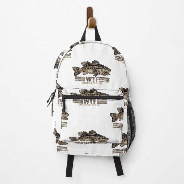 Item preview, Funny Camo Bass Fishing product WTF Where's The Fish print designed and sold by jakehughes2015.