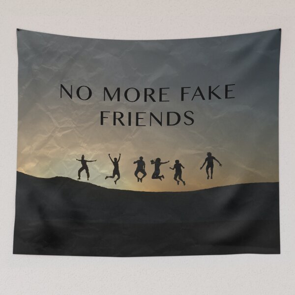 Item preview, No More Fake Friends Sunset Happy Herkie Jump Friendship Goodbye Graduation Resignation Gift Photograph Design designed and sold by CreatedbyJR.