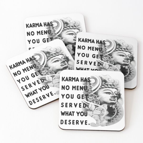 Item preview, karma has no menu - bouddha karma quote, bouddha stickers  designed and sold by doitwithlove.