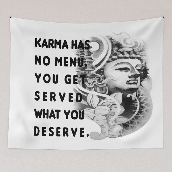 Item preview, karma has no menu - bouddha karma quote, bouddha stickers  designed and sold by doitwithlove.