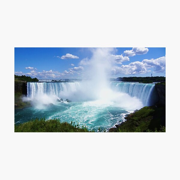 Item preview, The Horse Shoe Falls Waterfall Niagara Falls Canada Bright Sunny Day Beautiful Blue Aqua Color Photo Fine Art Print designed and sold by fineartprints1.