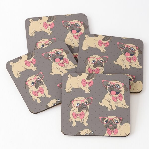 Item preview, Pug Dog Art Pugs puppy funny cute dogs with glasses designed and sold by Coolstuff4you71.