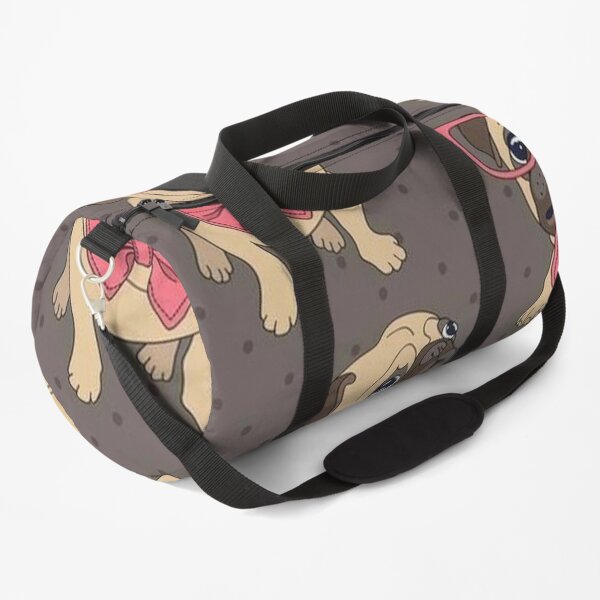 Pug Dog Art Pugs puppy funny cute dogs with glasses Duffle Bag