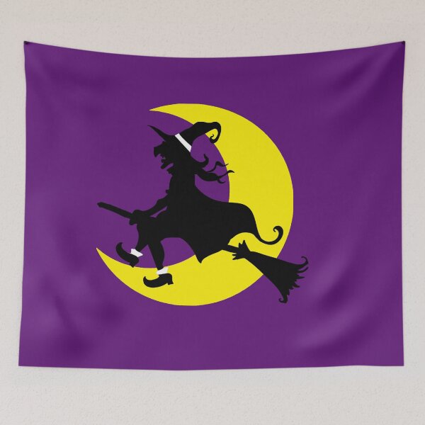 Item preview, Halloween Witch flying over crescent moon designed and sold by eevee135.