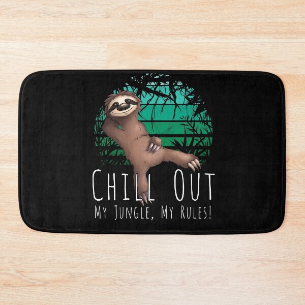 Item preview, Chill Out My Jungle My Rules Sloth Retro Sunset designed and sold by Skizzenmonster.