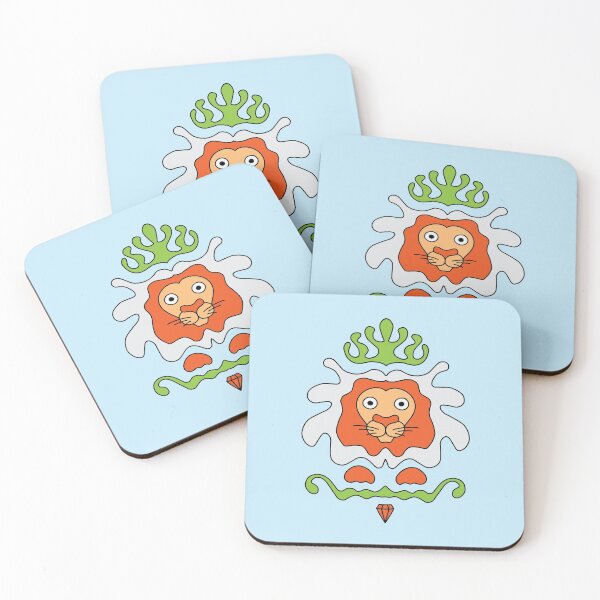 Item preview, Cute Cartoon Lion with crown and diamond, king of the jungle - Orange and Green designed and sold by Twist Design.