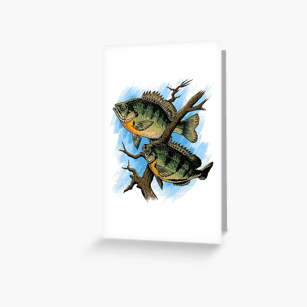 Bluegill Illustration Fishing Pullover design | Greeting Card