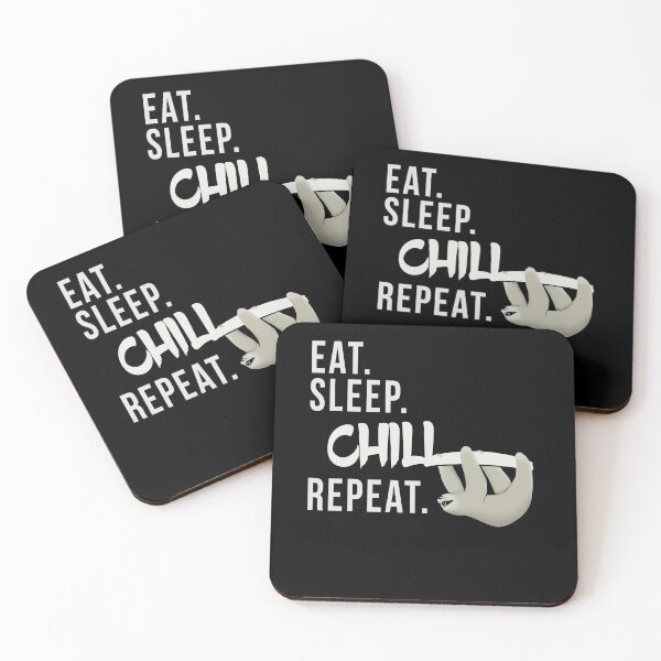Item preview, Eat Sleep Chill Repeat Chilling Sloth Silhouette designed and sold by Skizzenmonster.