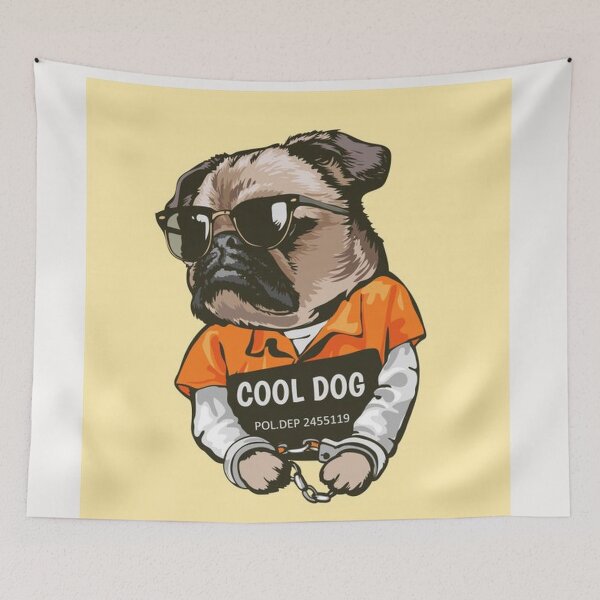Item preview, Pug Dog Art Pugs puppy funny cute dogs in jail designed and sold by Coolstuff4you71.