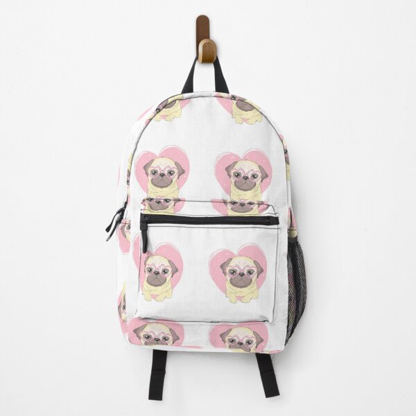 Item preview, Pug Dog Art Pugs puppy funny cute dogs heart and glasses designed and sold by Coolstuff4you71.