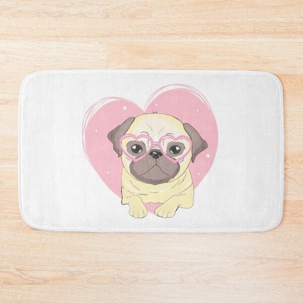 Item preview, Pug Dog Art Pugs puppy funny cute dogs heart and glasses designed and sold by Coolstuff4you71.