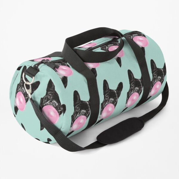 Pug Dog Art Pugs puppy funny cute dogs with bubble gum Duffle Bag