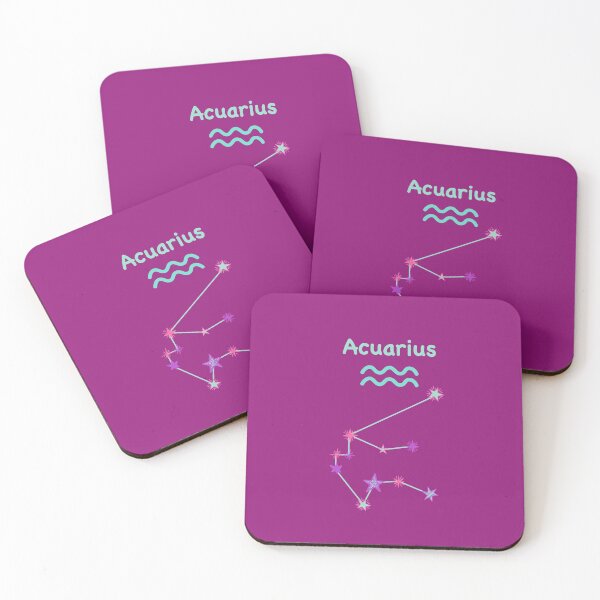 Item preview, Western zodiac constellation with aquarius sign with five-pointed sky stars designed and sold by magenta-dream.
