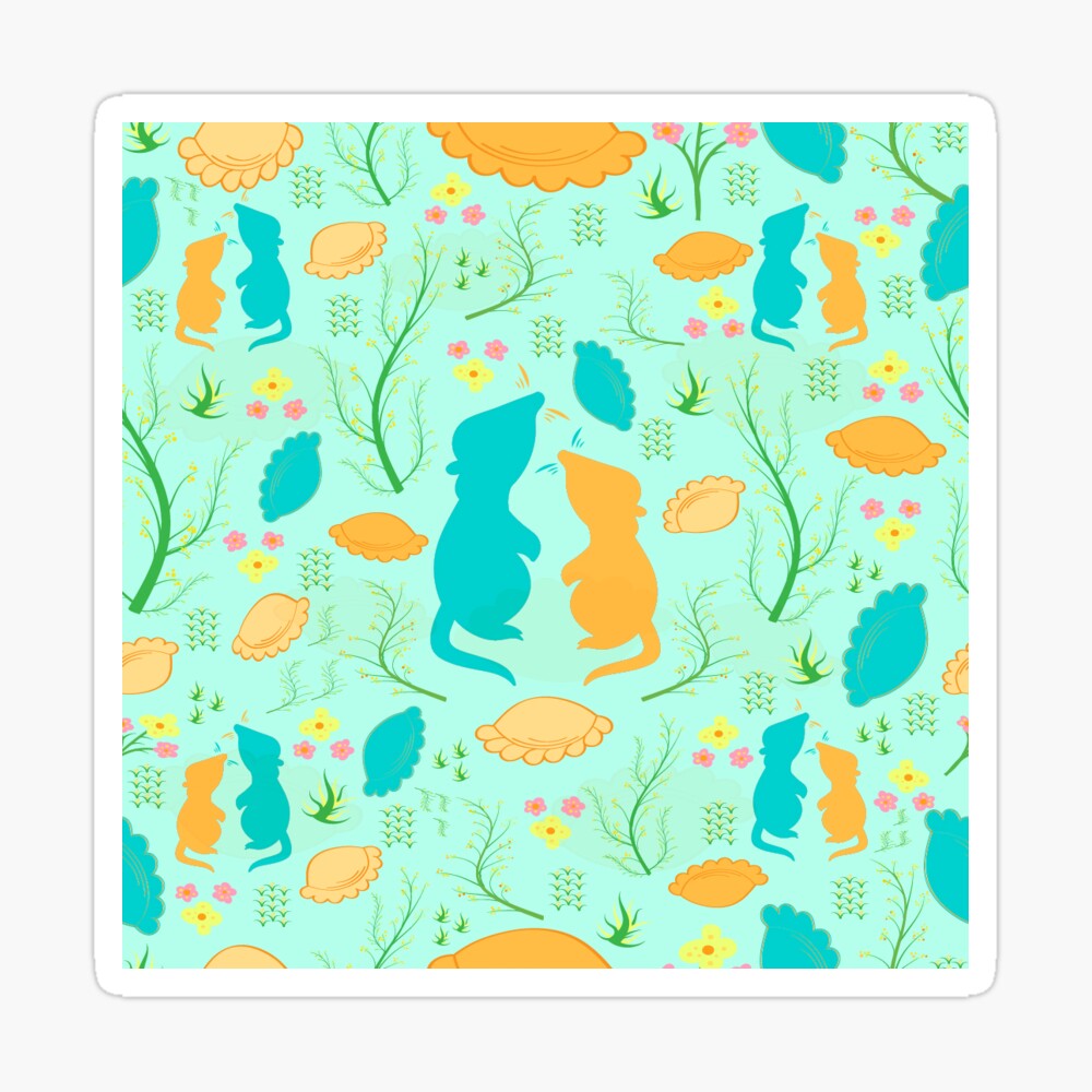 Cornwall Inspired Mice Pattern Sticker for Sale by Little Bird