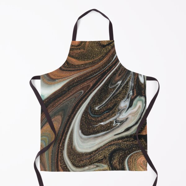 Item preview, Woody Marble Swirls of Brown Grey White and Gold Glitter Abstract Pattern designed and sold by Alicia Chee.