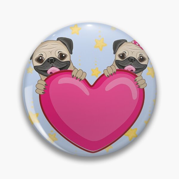 Item preview, Pug Dog Art Pugs puppy funny cute dogs married love friends heart designed and sold by Coolstuff4you71.