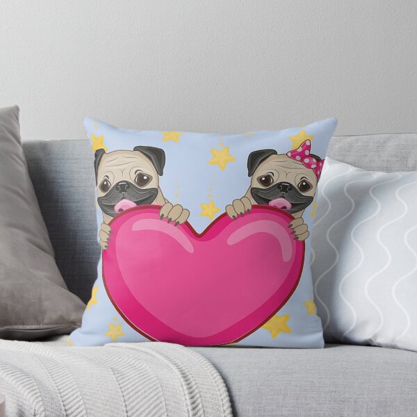 Item preview, Pug Dog Art Pugs puppy funny cute dogs married love friends heart designed and sold by Coolstuff4you71.
