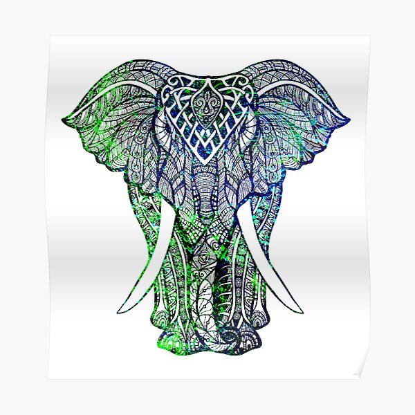 Download Mandala Elephant Posters Redbubble