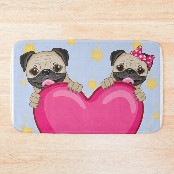 Item preview, Pug Dog Art Pugs puppy funny cute dogs married love friends heart designed and sold by Coolstuff4you71.