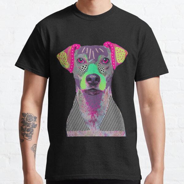 Psychedelic Dog Portrait Animal Art Classic T-Shirt