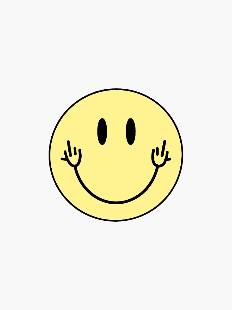 Smiley middle finger  Sticker for Sale by giadamoschini