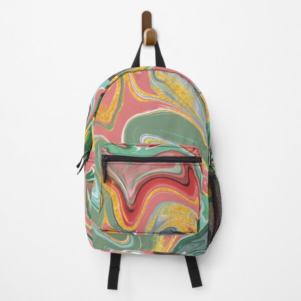 Item preview, Marble Swirls of Green Red Pink and Yellow Abstract Pattern designed and sold by Alicia Chee.