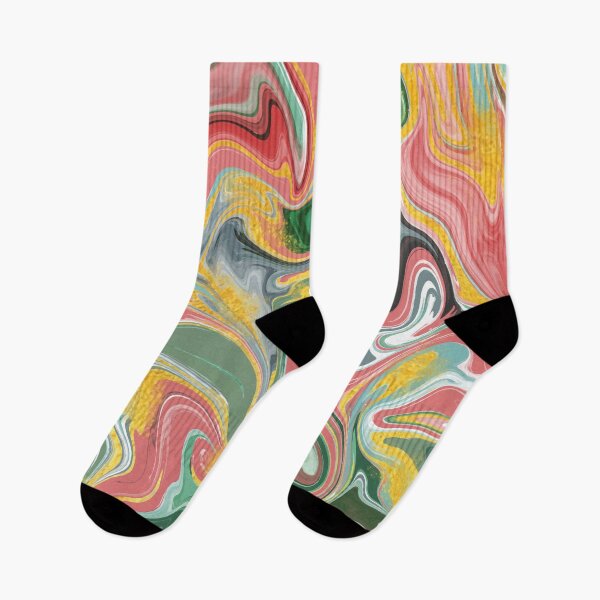 Item preview,  Marble Swirls of Green Red Pink and Yellow Abstract Pattern designed and sold by Alicia Chee.