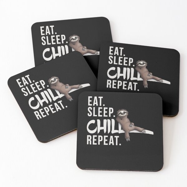 Item preview, Funky Relaxed Lazy Sloth Eat Sleep Chill Repeat designed and sold by Skizzenmonster.