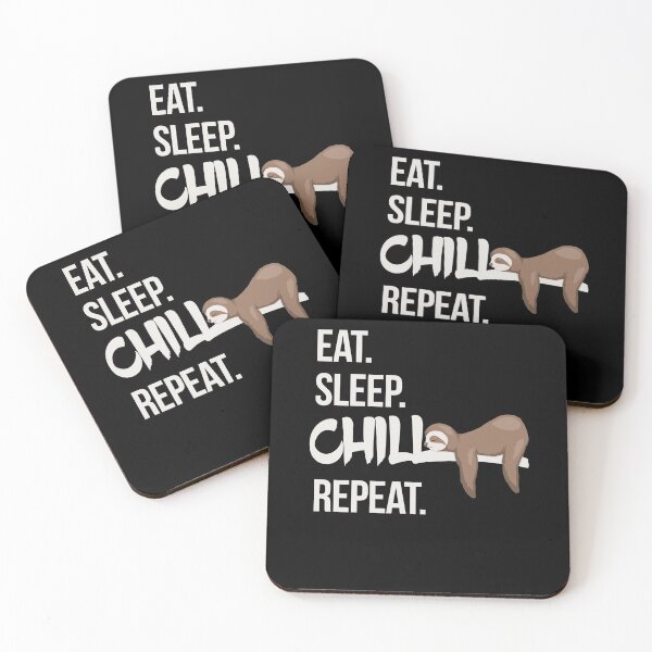 Item preview, Eat Sleep Chill Repeat Cute Chilling Sleepy Sloth designed and sold by Skizzenmonster.