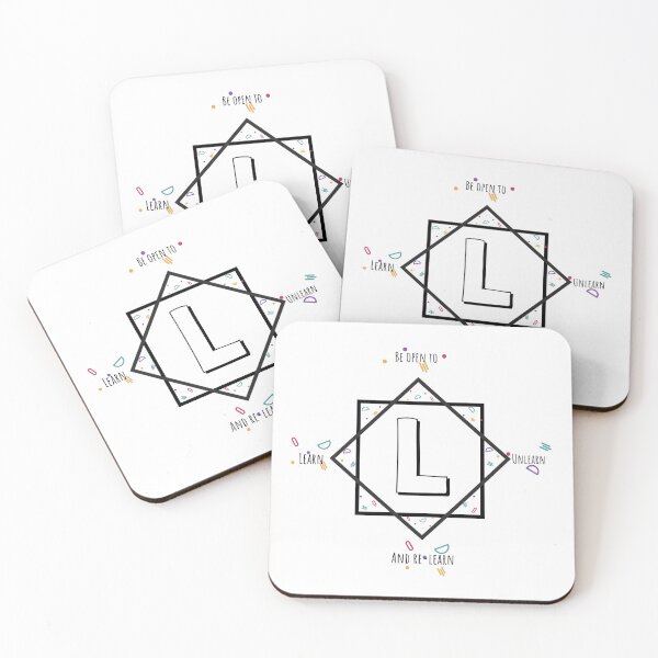 Item preview, Monogrammed Initial Letter L with Inspiring Quote "Be open to learn, Unlearn, and Relearn". Choose your Favorite. designed and sold by 爱芳 Ai Fang.