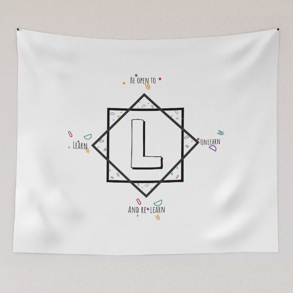Item preview, Monogrammed Initial Letter L with Inspiring Quote "Be open to learn, Unlearn, and Relearn". Choose your Favorite. designed and sold by 爱芳 Ai Fang.