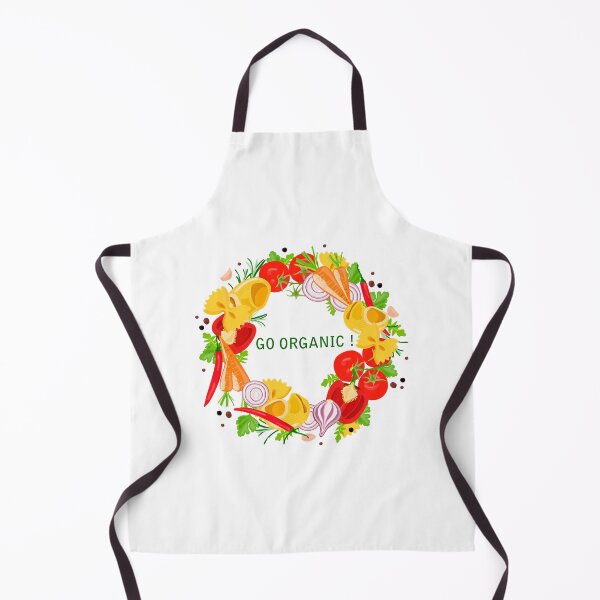 Item preview, Round wreath of different types of pasta and vegetables on a white background, with the inscription " Go organic!". For the design of price tags, labels, shops, restaurants and cafes. designed and sold by IrinaSenkova.