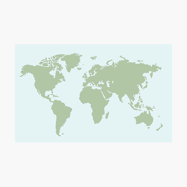 Item preview, Map of the world in green designed and sold by Milanicole.