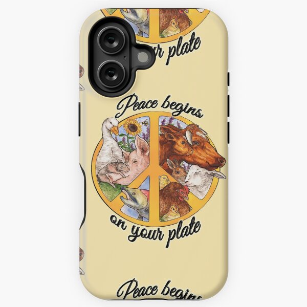 Aperçu de l'œuvre La paix commence par vivre végétalien. créée et vendue par CreatingHarmony.