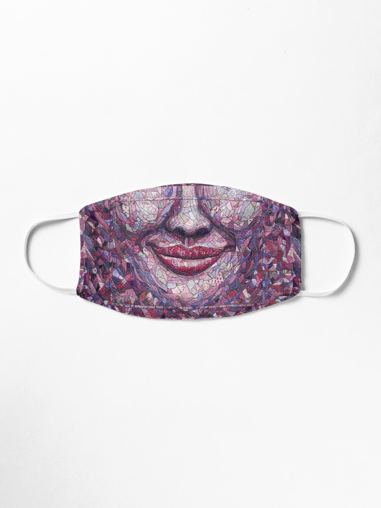 Alternate view of “Crazy” (quilt, hand-painted fabric) “Smile” - Fine Art series Mask