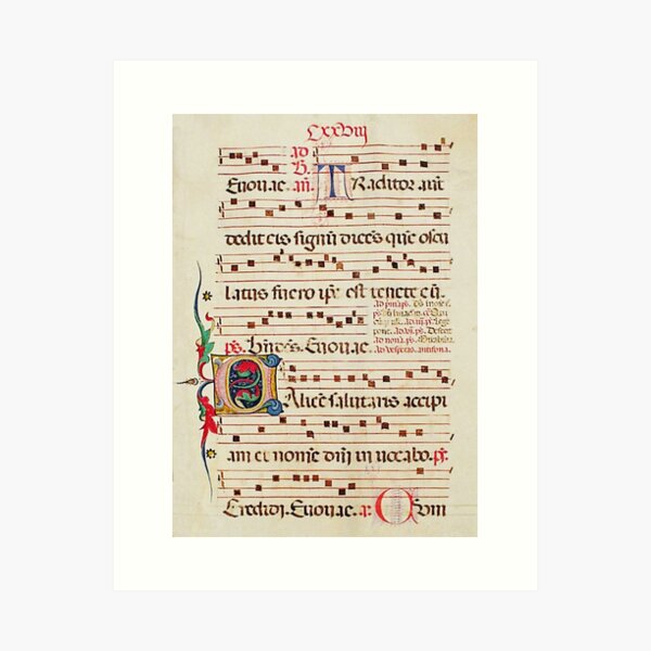 Item preview, Antiphonary - Medieval Musical Manuscript designed and sold by brushandframes.