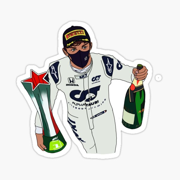 Pierre Gasly- Trophy and Champagne Sticker