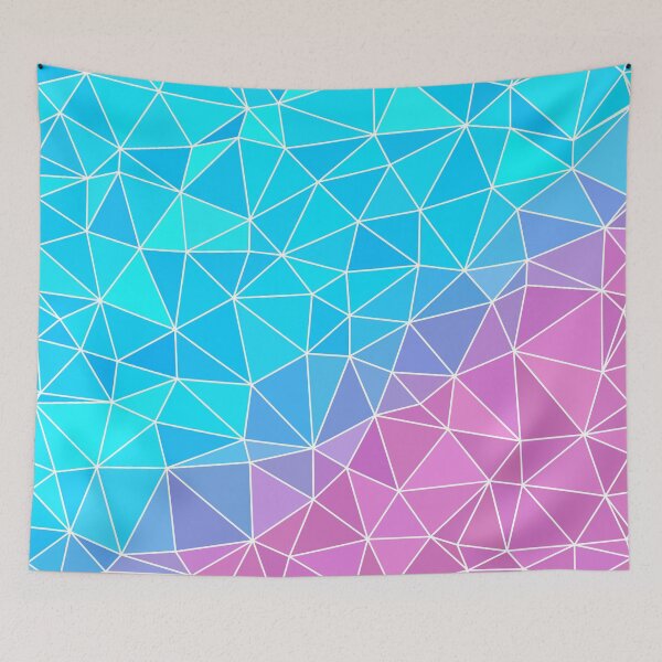 Item preview, Vivid Cyan and Heliotrope Geometric Triangle Vector Pattern Design designed and sold by patternsoup.
