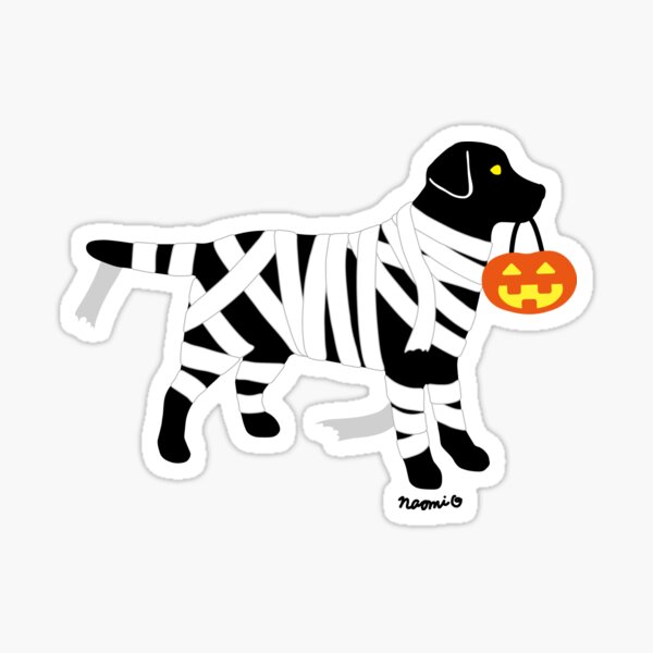Happy Halloween Black Labrador Mummy Sticker