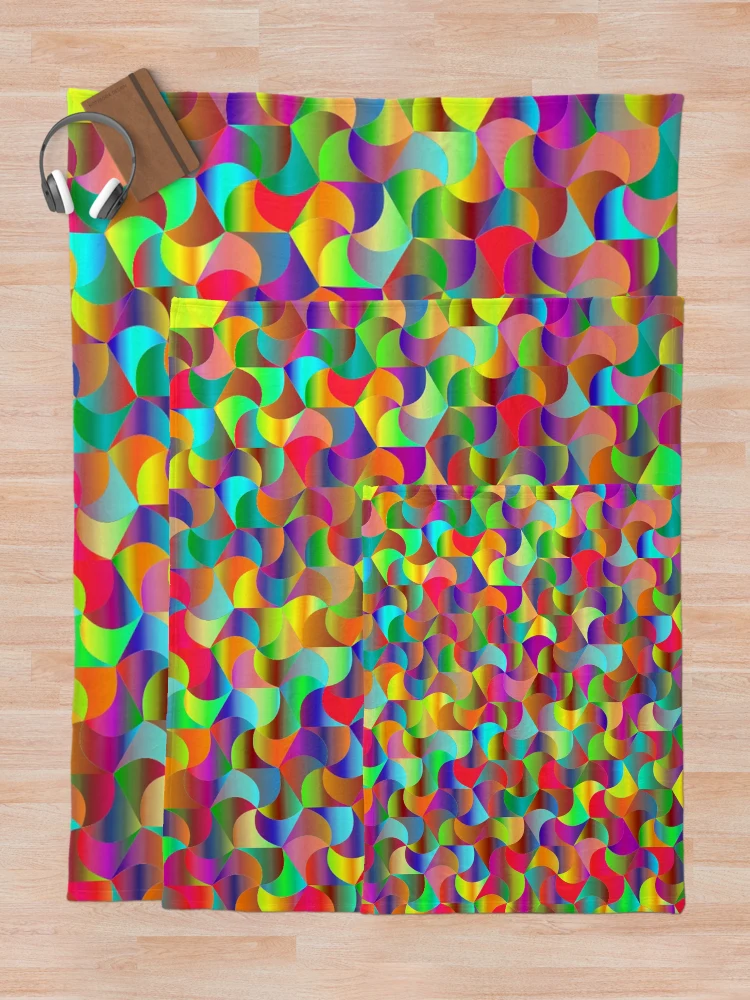 Thumbnail 5 of 6, Throw Blanket, Colorful abstract waves pattern design. designed and sold by Rui Valverde.