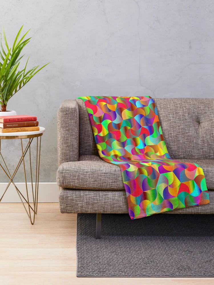Thumbnail 2 of 6, Throw Blanket, Colorful abstract waves pattern design. designed and sold by Rui Valverde.