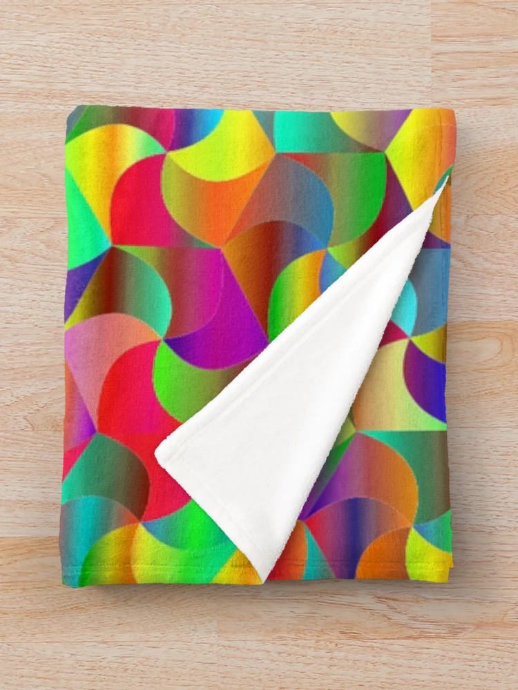 Thumbnail 3 of 6, Throw Blanket, Colorful abstract waves pattern design. designed and sold by Rui Valverde.